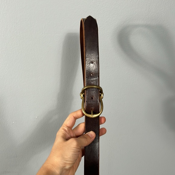 Banana Republic Women’s Italian Leather Brass Buckle Western Belt size 34 - Picture 15 of 16